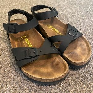 Black Birkenstock Rio Sandals
